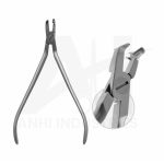 Hammer Head Pliers For Bending Nicled - Titanium ,With Two End Fit Togehter Like Tongue And Groove ,Max Wire Thickness: Ø 0.45 mm / 18, F 0.41 X 0.56 mm / 16 X 22 , 14 cm <br>(AI-W-107-14)
