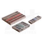 Instruments Cassettes 10 Piece Instruments Tray, Elongated Holes 185 X 30 X 22 mm<br> (AI-Y-017-03)