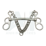 BARCELONA BIT MULLEN MOUTH WITH DOUBLE CURB CHAIN (Stainless Steel)  (AI-S-1115)