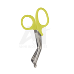“Medical bandage scissors with serrated blade and plastic handle”
