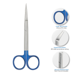 Blue Titanium-Coated Handle Iris Scissor - Image 3