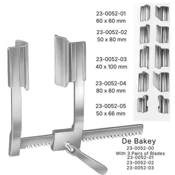De Bakey With 3 Pairs of Blades