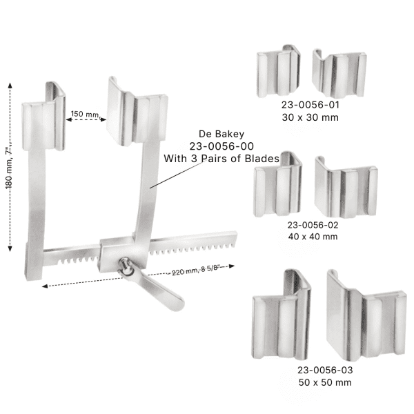 De Bakey With 3 Pairs of Blades
